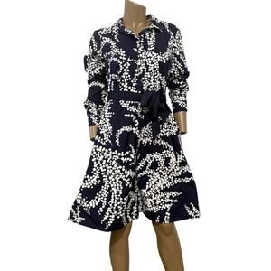 Boden Navy and White Mini Dress
